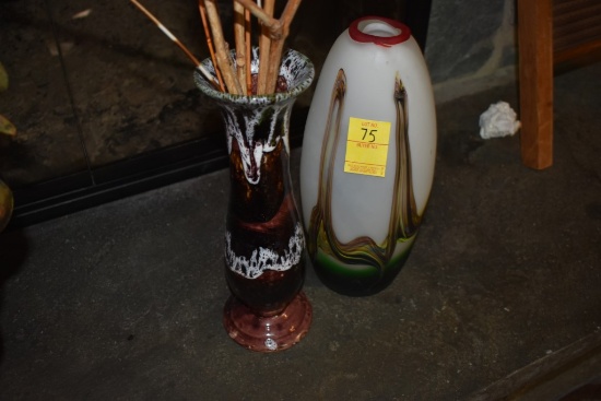 Glass Vase and Pottery Vase