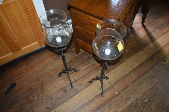 Pair of 32" Tall Candle Holders
