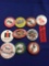 Lot of 10 Advertising Pins