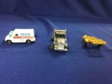 3 Mini Items Ambulance, Semi and Trailer