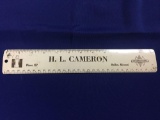 IH H. L. Cameron Advertising Metal Ruler Holden, MO