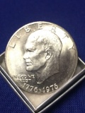 Lot of 2 Bicentennial Eisenhower Dollar 1 d mint and 1 plain