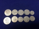 Lot of Mexican 10 Coins dates ranging from 1968-1973