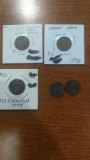 1890,1892,1897,1899,1899 indian Head pennies