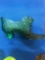 Fenton Daisy Pattern Cat Head - green