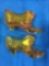 Fenton Hobnail Pattern Cat Head - light amber