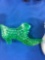 Fenton Hobnail Pattern Cat Head - green