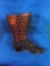 Fenton Boots Hobnail Pattern - dark amber