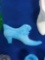 Fenton Daisy Pattern Cat Head - blue
