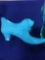 Degenhart Daisy Pattern Cat Head - light blue