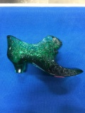 Fenton Daisy Pattern Cat Head - green