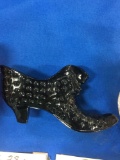 Fenton Hobnail Pattern Cat Head - black