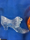 Fenton Hobnail Pattern Cat Head - clear blue