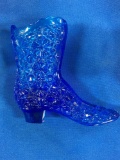 Fenton Boots Daisy Pattern - blue