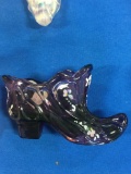 Fenton Hand Painted Slipper - purple