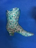 Fenton Daisy Pattern Boot - blue