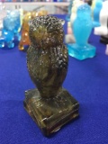 Degenhart Glass Owl - brown/tan