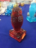 Degenhart Glass Owl - ruby