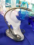 Glass Shoe on Metal Stand