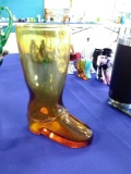 Large Glass Boot - amber