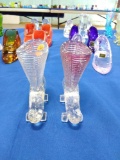 Glass Boots on Rollers - clear &purple clear