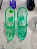 Large Glass Slippers - green