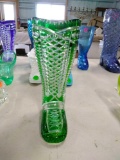 Large Glass Boot - green and clear