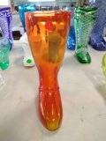 Large Glass Boot - orange