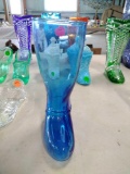 Large Glass Boot - blue