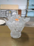 Hofbauer Glass Sugar Bowl with spon