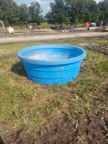 Round blue water tank