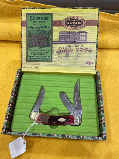 Schrade Tobacco Handmade Pocket Knife w/ Book