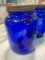 antique blue glass canister set