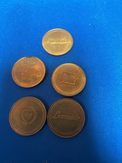 lot of 5 car maker coins
