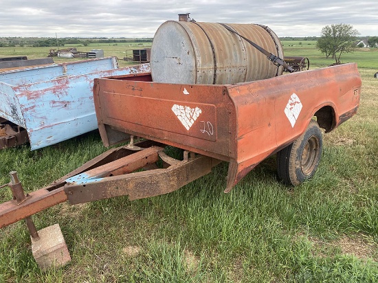 Red Pickup Bed Trailer and Tank-N/T