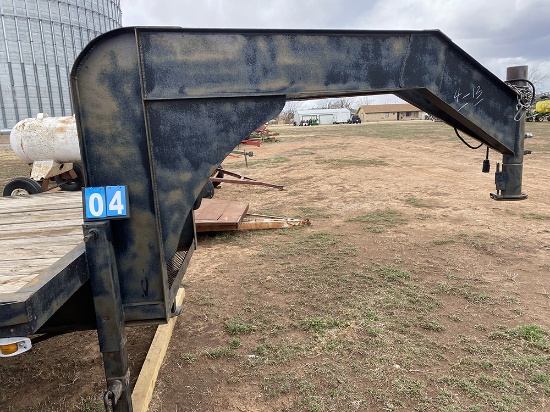 Lot 4, Shop Made 32ft Gooseneck trailer with Tail and Ramps. No Title