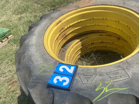 Set of 18.4Rx 38 Tires and Rims Look Good