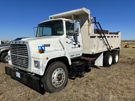 1993 L8000 Ford Diesel Dump Truck, Tandem Axel, 14ft Dump Box- N/R, Has Title