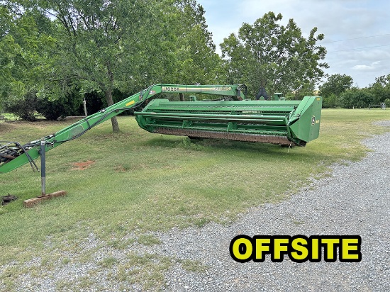 John Deere 1600A Windrower - OFFSITE - 16ft Cut, Small 1000 Shaft, Has Hitch,SN 993716