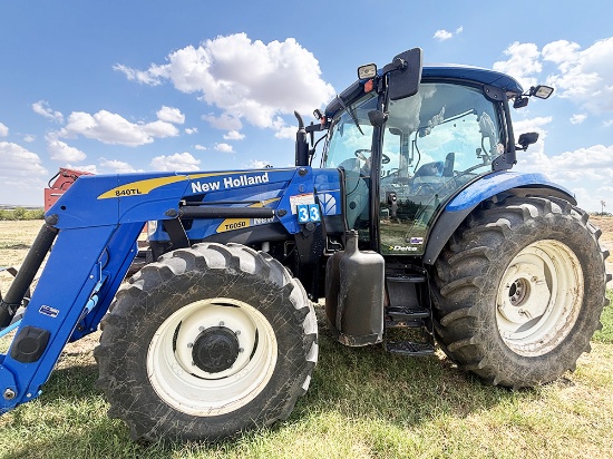 2011 New Holland T6050 MFWD Tractor, Cab, Loader only 1,320hrs. Serial No. ZABD01263-BDEC7B