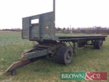 Flat bed trailer with single axle dolly