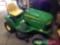 John Deere LT 170 ride on lawn mower, 42 inch mulching deck, new bonnet and front grill. Manual in