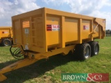 2010 AS Marston CMT12 tandem axle trailer with sprung drawbar, hydraulic tailgate, grain chute and
