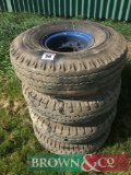 Set 4 10.5-13 wheels and tyres