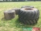 Pair Goodyear 66/43-25 flotation wheels and tyres with fronts to match and New Holland centres