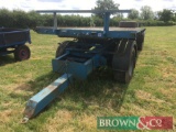 Twin axle 35' articulated flat trailer with hydraulic brakes, braked bogey and wooden floor