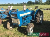 1967 Ford 3000 Select-o-speed 2wd tractor on 12.4R28 rear wheels and tyres. Reg No: NCH 968E. Serial