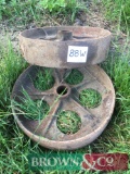 Pair cast iron wheels