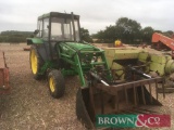 John Deere 1640 (80) Tractor with Alo Loader c/w Pallet Forks, Muck Fork, Grain Bucket, Grab, Reg: