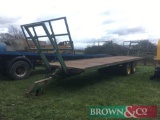 Richard Weston tandem axle bale trailer 9m approx with hydraulic adjustable front and rear raves